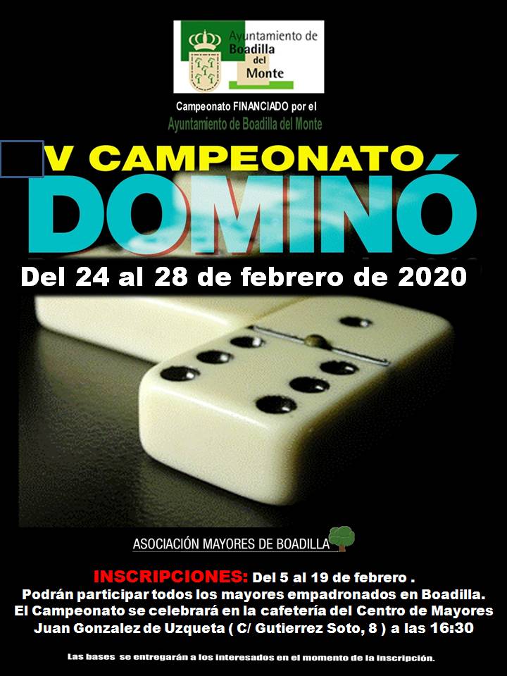 V CAMPEONATO DE DOMIN (24-28 FEBRERO 16:30 h)